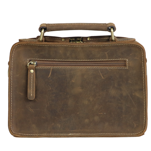 #206 Unisex Distressed Leather Satchel - No Concealment