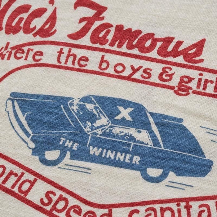 4800 7/8 SLEEVE BASEBALL TEE MAC'S FAMOUS BAR - CREAM/NAVY