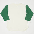 4800 7/8 SLEEVE BASEBALL TEE PLAIN - CREAM/L.GREEN