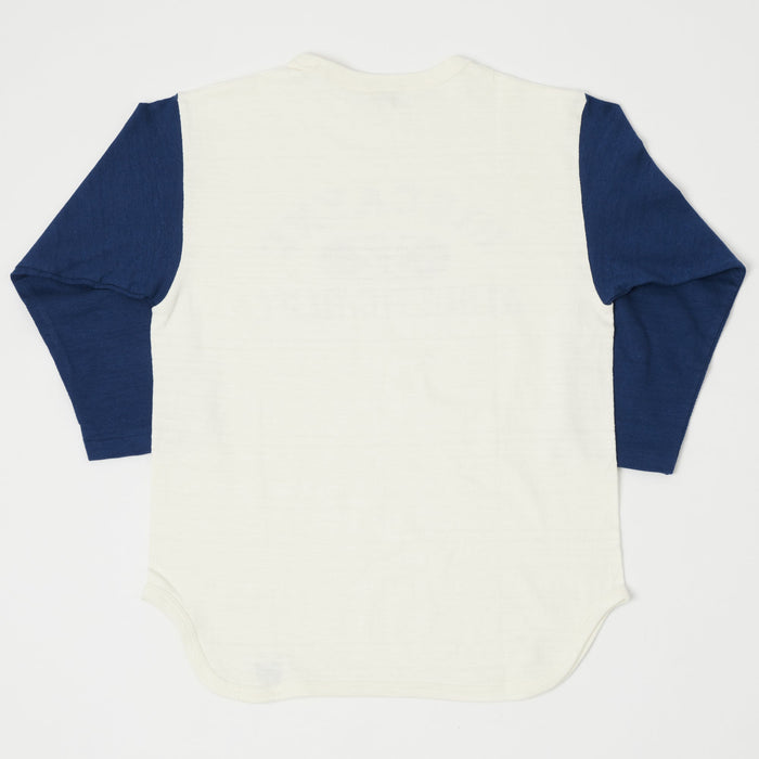 4800 7/8 SLEEVE BASEBALL TEE PLAIN - CREAM/NAVY