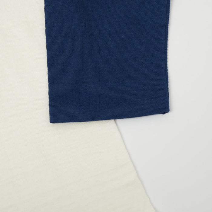 4800 7/8 SLEEVE BASEBALL TEE PLAIN - CREAM/NAVY