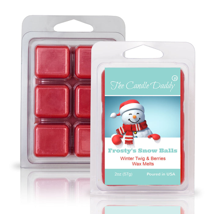 5 Pack - Frosty's Snow Balls - Winter Twig & Berries Scented Wax Melt - 2 Ounces x 5 Packs = 10 Ounces - The Candle Daddy