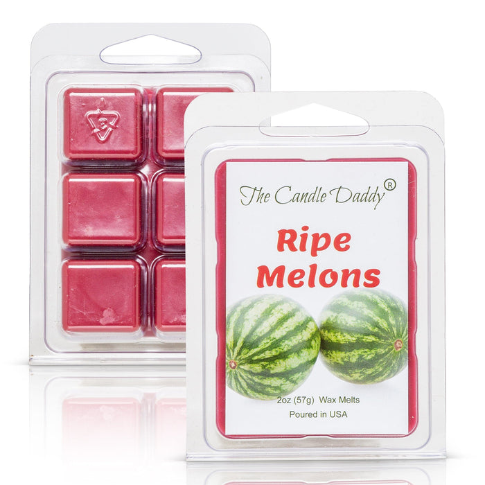 5 Pack - Ripe Melons - Juicy Watermelon Scented Melt - Maximum Scent Wax Cubes/Melts - 2 Ounces x 5 Packs = 10 Ounces - The Candle Daddy