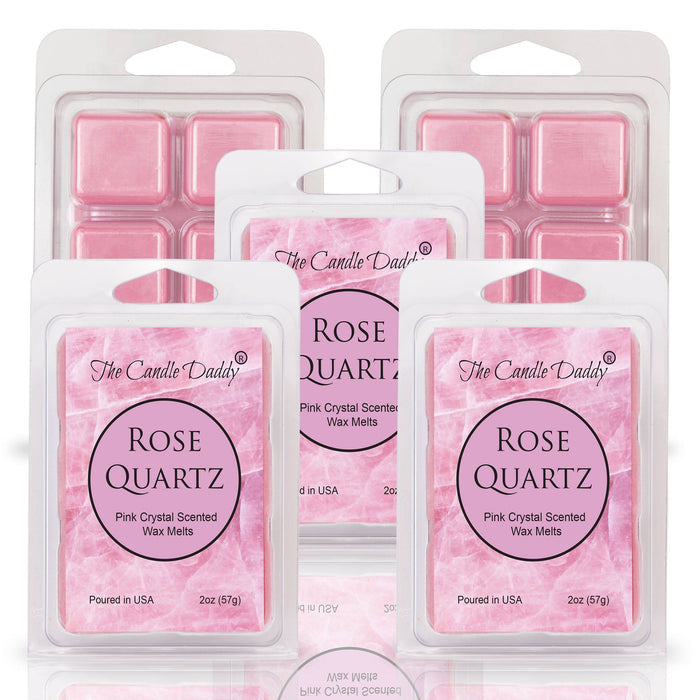 5 Pack - Rose Quartz - Pink Crystal Scented Wax Melt - 2 Ounces x 5 Packs = 10 Ounces - The Candle Daddy