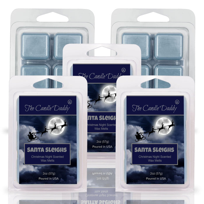 5 Pack - Santa Sleighs - Christmas Night Scented Wax Melt - 2 Ounces x 5 Packs = 10 Ounces - The Candle Daddy