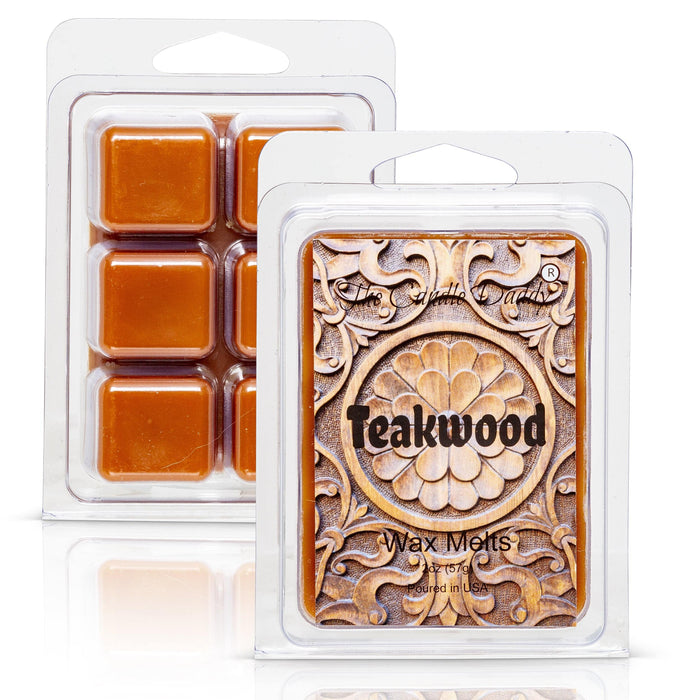 5 Pack - Teakwood - Rustic, Earthy, Sweet Scented Melt- Maximum Scent Wax Cubes/Melts - 2 Ounces x 5 Packs = 10 Ounces - The Candle Daddy