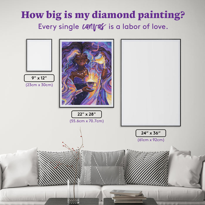 Diamond Painting A Cup of Sunshine 22" x 28" (55.6cm x 70.7cm) / Round with 61 Colors including 3 ABs and 5 Fairy Dust Diamonds / 51,914