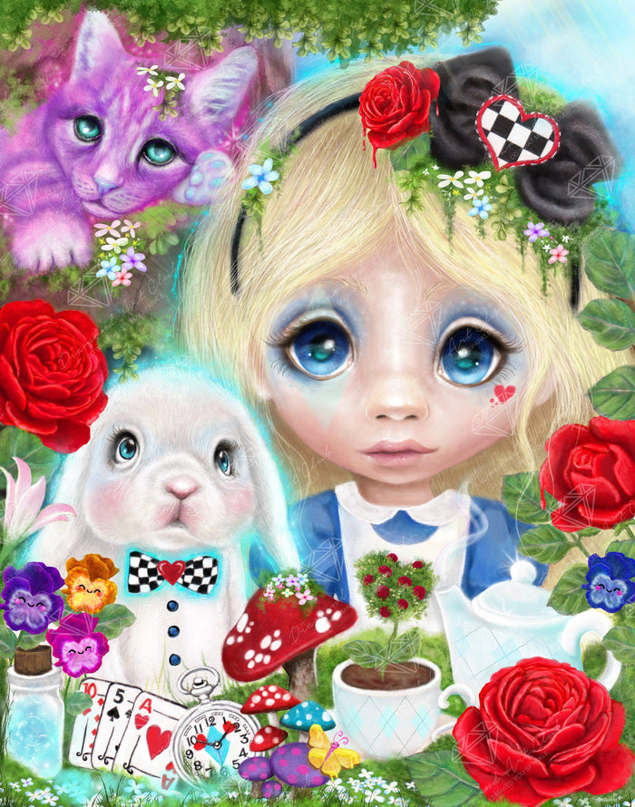 Diamond Painting A Curious Girl (pre-GMA) 22" x 28″ (56cm x 71cm) / Round with 67 Colors including 4 ABs / 50,347