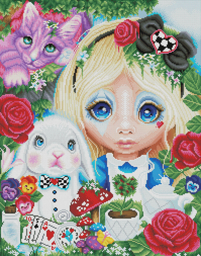 Diamond Painting A Curious Girl (pre-GMA) 22" x 28″ (56cm x 71cm) / Round with 67 Colors including 4 ABs / 50,347