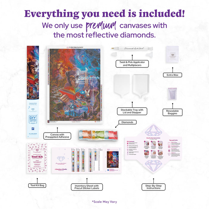 Diamond Painting A Question of Reality 27.6" x 39" (70cm x 99cm) / Square with 76 Colors including 5 AB Diamonds and 2 Fairy Dust Diamonds / 108,501