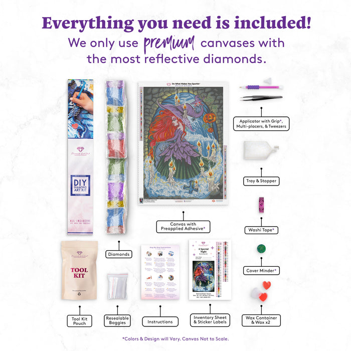 Diamond Painting A Special Night 22" x 31" (55.8cm x 78.7cm) / Square With 57 Colors Including 4 ABs and 1 Fairy Dust Diamonds / 70,784