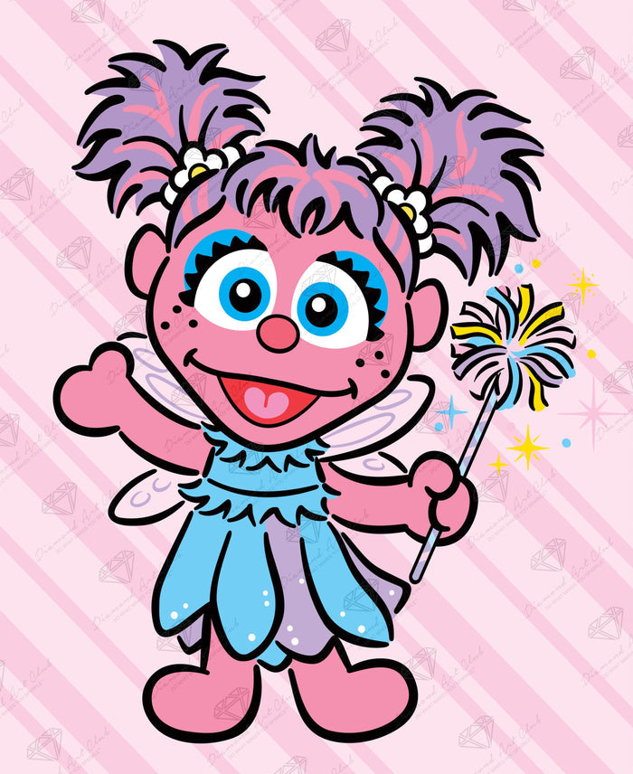 Diamond Painting Abby Cadabby™ 9" x 11" (22.7cm x 27.7cm) / Round with 14 Colors including 3 AB Diamonds and 1 Glow in the Dark Diamonds and 1 Fairy Dust Diamonds / 8,019