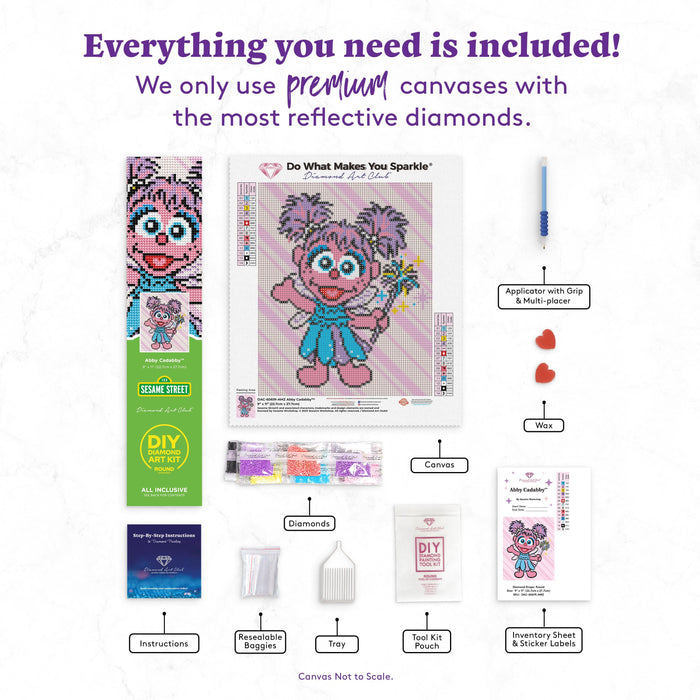 Diamond Painting Abby Cadabby™ 9" x 11" (22.7cm x 27.7cm) / Round with 14 Colors including 3 AB Diamonds and 1 Glow in the Dark Diamonds and 1 Fairy Dust Diamonds / 8,019
