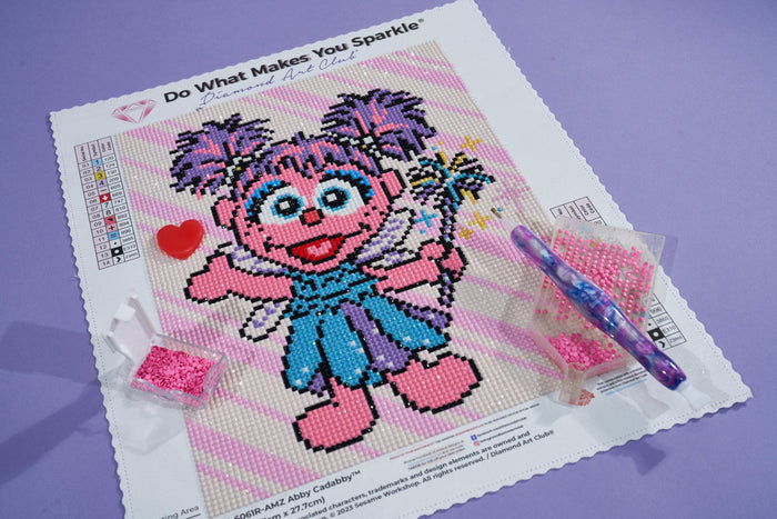 Diamond Painting Abby Cadabby™ 9" x 11" (22.7cm x 27.7cm) / Round with 14 Colors including 3 AB Diamonds and 1 Glow in the Dark Diamonds and 1 Fairy Dust Diamonds / 8,019