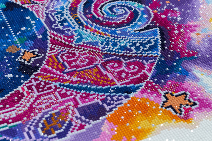 Diamond Painting Aim for the Moon 29" x 22" (73.7cm x 55.8cm) / Round with 60 Colors including 3 ABs and 1 Fairy Dust Diamonds / 52,337