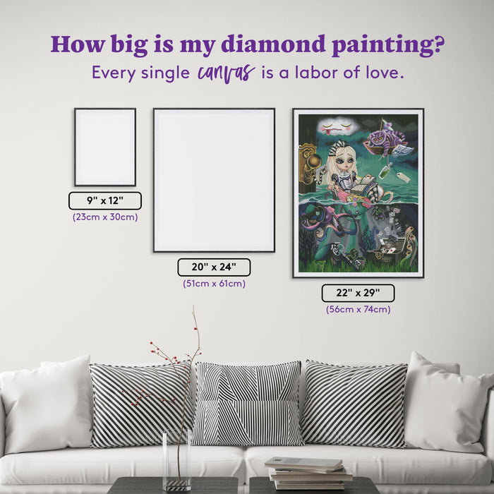 Diamond Painting Alice in the Sea of Tears 22" x 29″ (56cm x 74cm) / Round with 60 Colors including 2 ABs / 42,534