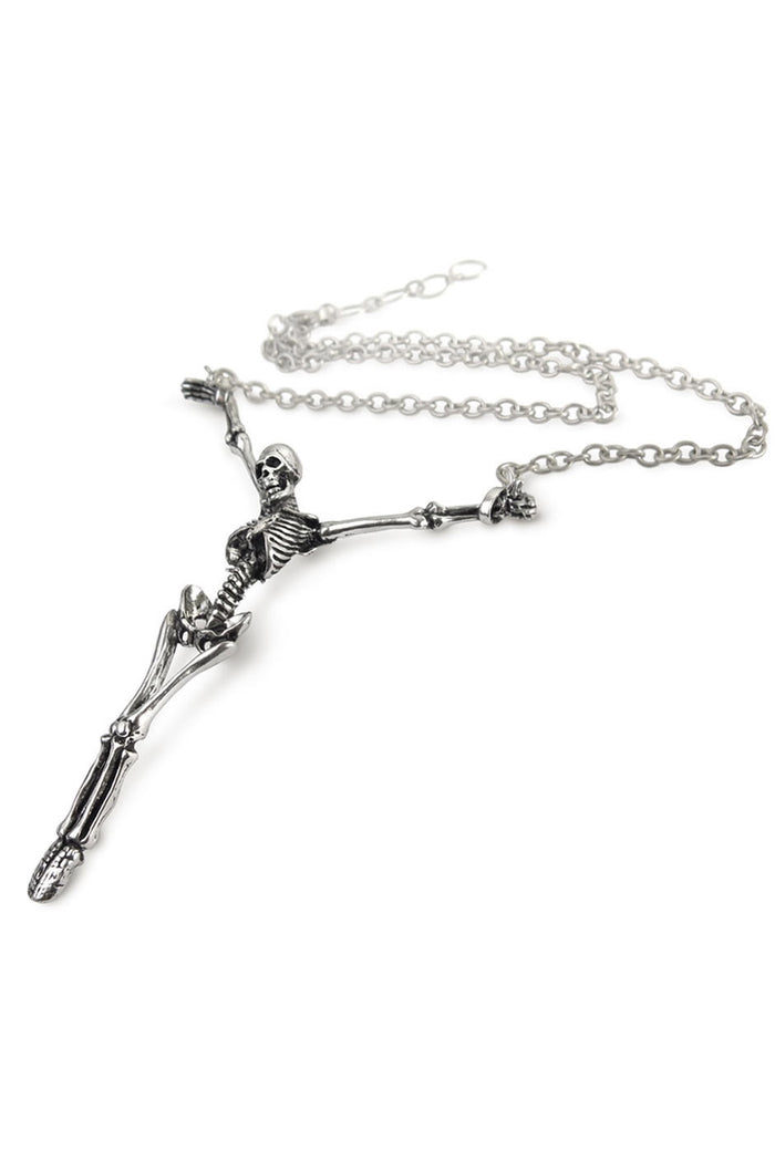 horror gothic pirate hanging skeleton necklace