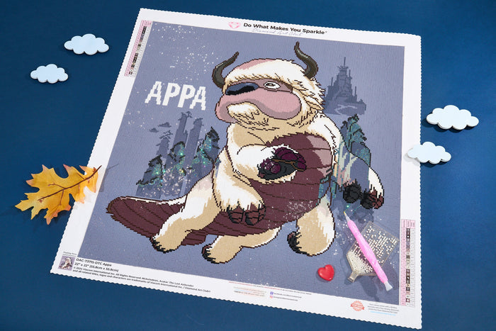 Diamond Painting Appa 22" x 22" (55.8cm x 55.8cm) / Square with 22 Colors including 1 AB and 1 Fairy Dust Diamond / 50,176