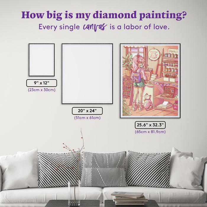 Diamond Painting Art Shop 25.6" x 32.3" (65cm x 81.9cm) / Square With 60 Colors Including 3ABs and 6 Fairy Dust Diamonds / 85,869