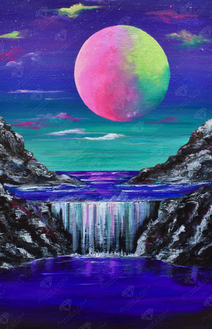 Diamond Painting Aurora Falls 17.7" x 27.5" (45.1cm x 70cm) / Square with 62 Colors including 2 ABs and 1 Fairy Dust Diamonds / 50,861