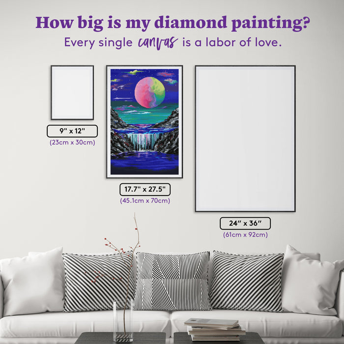 Diamond Painting Aurora Falls 17.7" x 27.5" (45.1cm x 70cm) / Square with 62 Colors including 2 ABs and 1 Fairy Dust Diamonds / 50,861