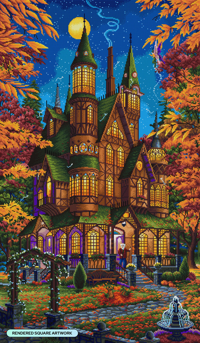 Diamond Painting Autumn Magic 27.6" x 47.2" (69.9cm x 119.7cm) / Square with 60 Colors including 2 ABs and 1 Frosted Diamond and 1 Fairy Dust Diamond / 135,161