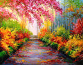 Diamond Painting Autumn Path 28" x 22″ (71cm x 56cm) / Round with 45 Colors including 2 ABs / 49,896