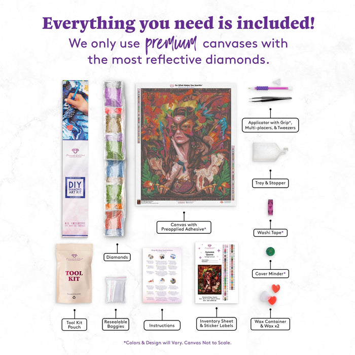 Diamond Painting Autumn Queen 25.6" x 31.9" (65cm x 81cm) / Square With 60 Colors Including 4 ABs / 84,825