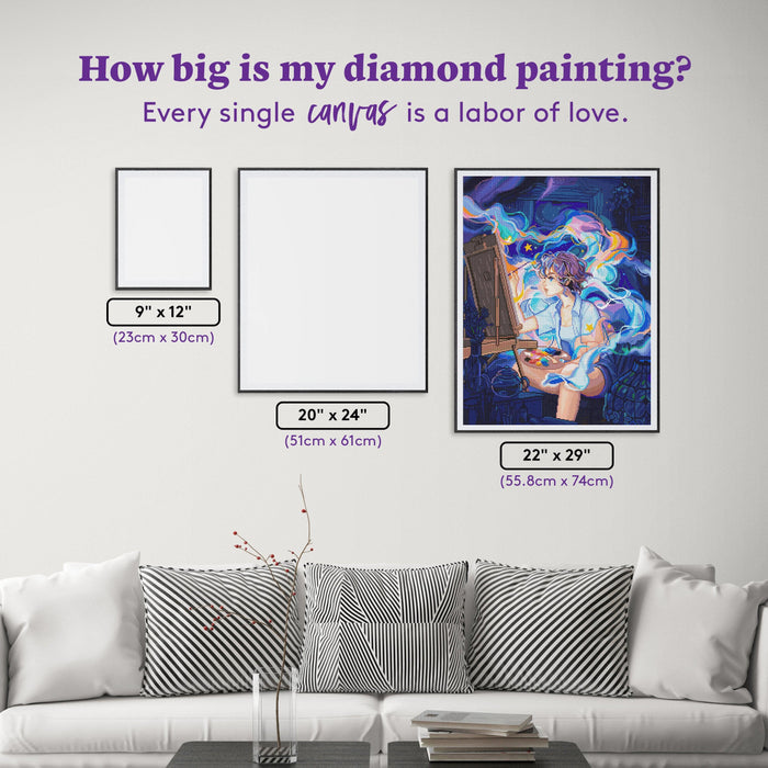 Diamond Painting Away From It All 22" x 29" (55.8cm x 74cm) / Square With 73 Colors Including 5 ABs / 66,528