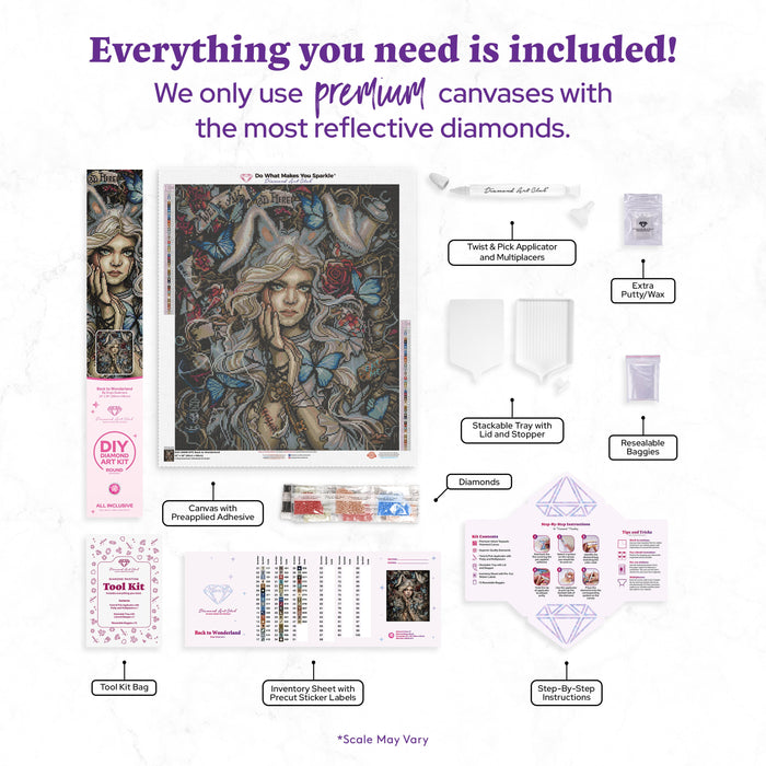 Diamond Painting Back to Wonderland 22" x 26" (56cm x 66cm) / Round with 47 Colors including 2 ABs / 46,765