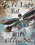 Diamond Painting Be the Light Dragonfly 22" x 28" (55.6cm x 70.7cm) / Round with 73 colors including 2 ABs and 2 iridescent Diamonds and 5 Fairy Dust Diamonds / 51,914