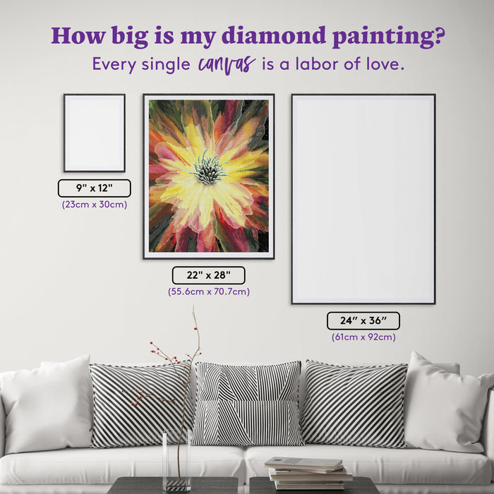 Diamond Painting Beauty Blackout 22" x 28" (55.6cm x 70.7cm) / Round with 60 Colors including 1 AB and 4 Fairy Dust Diamonds / 51,914