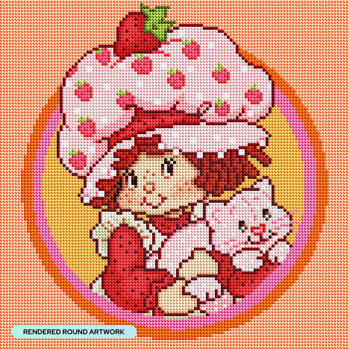 Diamond Painting Berry Best Buddies-AMZ 13" x 13" (32.8cm x 32.8cm) / Round with 27 Colors including 2 AB Diamonds and 1 Fairy Dust Diamonds / 13,689
