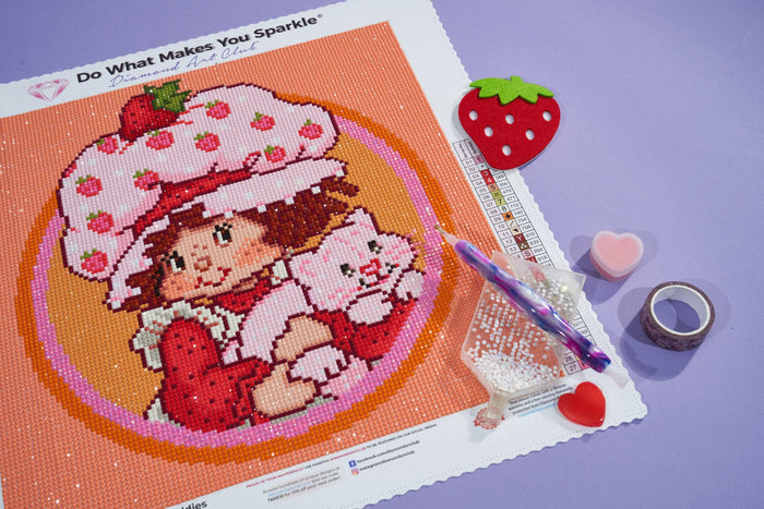 Diamond Painting Berry Best Buddies-AMZ 13" x 13" (32.8cm x 32.8cm) / Round with 27 Colors including 2 AB Diamonds and 1 Fairy Dust Diamonds / 13,689