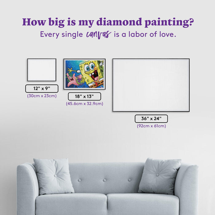 Diamond Painting Best Friends Under the Sea 13" x 18" (32.9cm x 45.6cm) / Square with 50 Colors including 3 ABs / 24,156