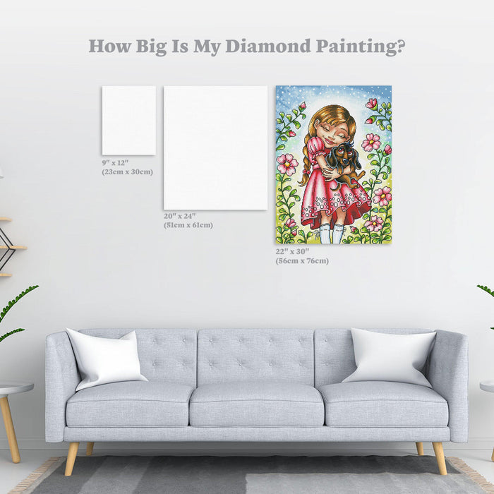 Diamond Painting Best Friends 22" x 30″ (56cm x 76cm) / Round with 52 Colors including 2 ABs / 54,127