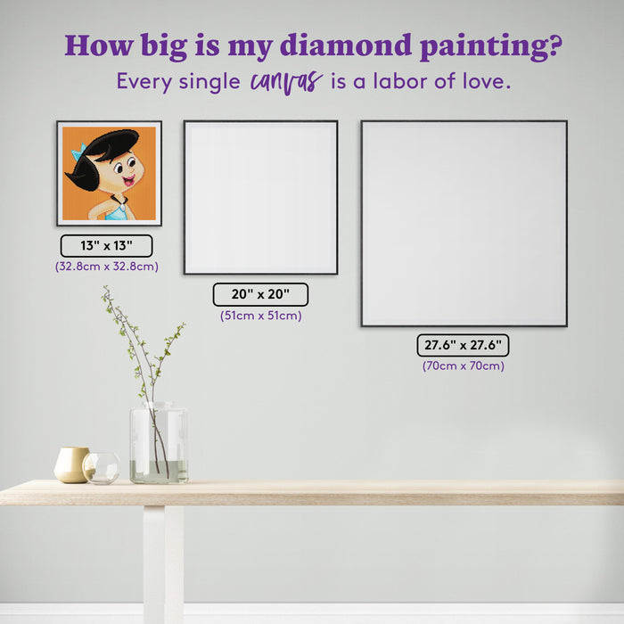 Diamond Painting Betty Rubble 13" x 13" (32.8cm x 32.8cm) / Round With 27 Colors including 1 AB Diamonds and 1 Fairy Dust Diamonds / 13,689
