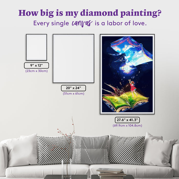 Diamond Painting Between Two Tomes 27.6" x 41.3" (69.9cm x 104.8cm) / Square with 90 Colors including 3 ABs and 3 Fairy Dust Diamonds / 118,301