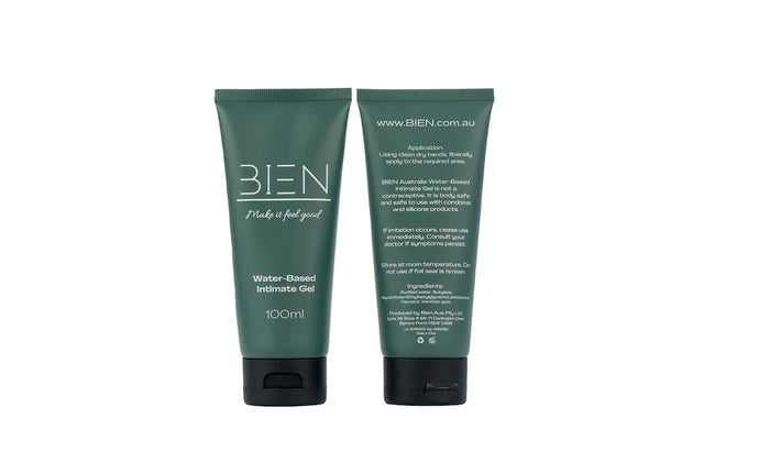 BIEN water based intimate gel 100ml lifestyle image showing product use
