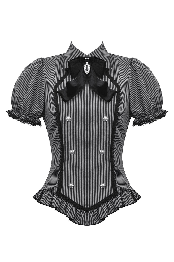 Black Cat Coven Cameo Blouse - womens tops - VampireFreaks - Dark In Love
