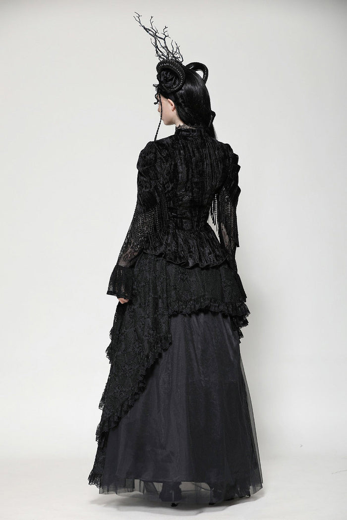 lace tiered pirate goth skirt