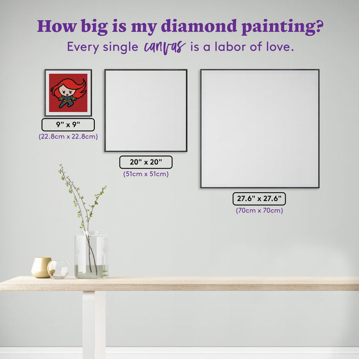 Diamond Painting Black Widow 9" x 9" (22.8cm x 22.8cm) / Round with 6 Colors including 2 ABs / 6,889