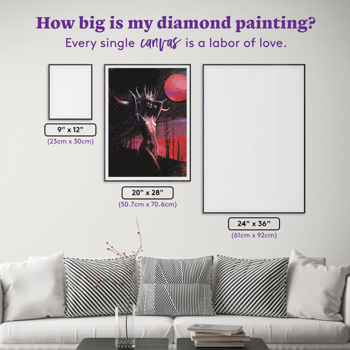 Diamond Painting Blood Moon 20" x 28" (50.7cm x 70.6cm) / Round with 46 Colors including 4 ABs / 45,612