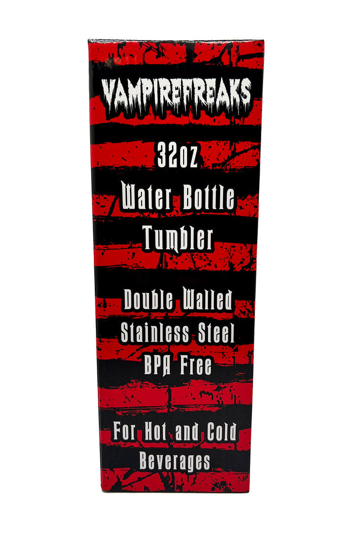 striped box for a 32 oz stainless steel heavy metal grim reaper water bottle