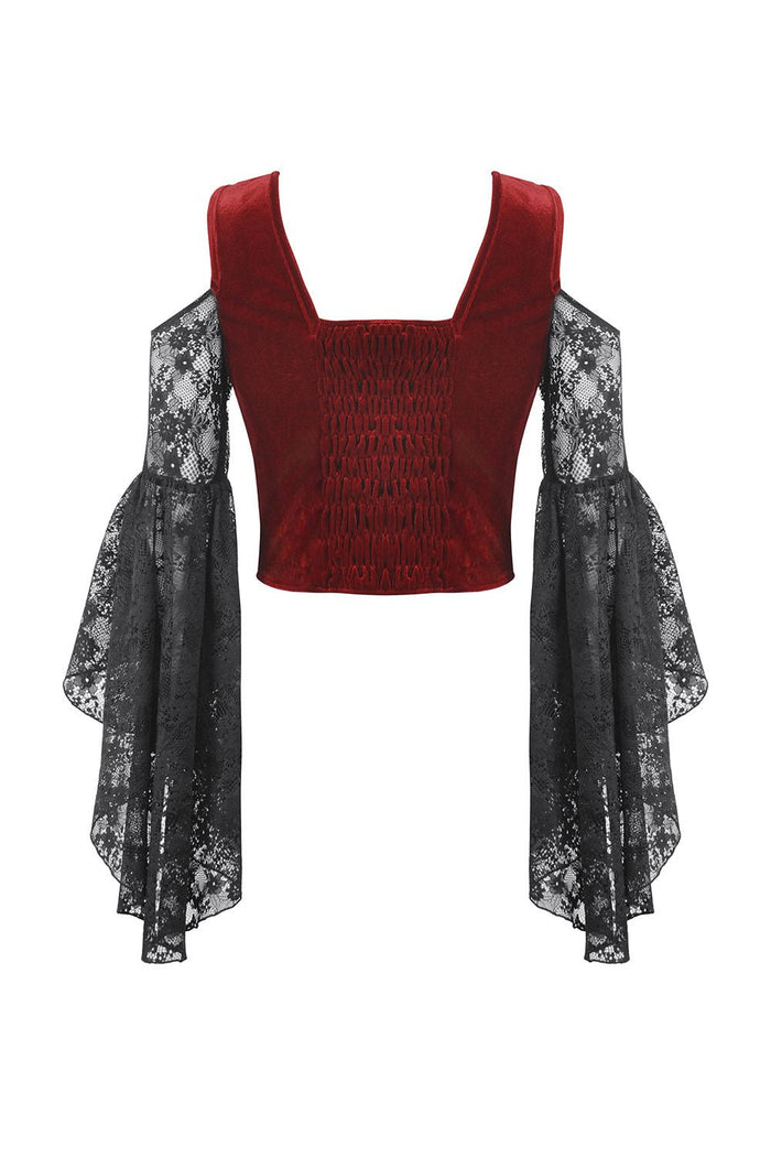 Blood Pact Embroidered Cold Shoulder Top - womens tops - VampireFreaks - Dark In Love