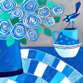 Diamond Painting Blue Summer Wren Round With 9 Colors Including 1 AB / 6.7″ x 6.7″ (17cm x 17cm) / 3,600