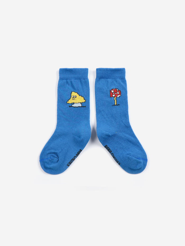 Bobo Choses | Accessoires | Mush Monster long socks | Blue