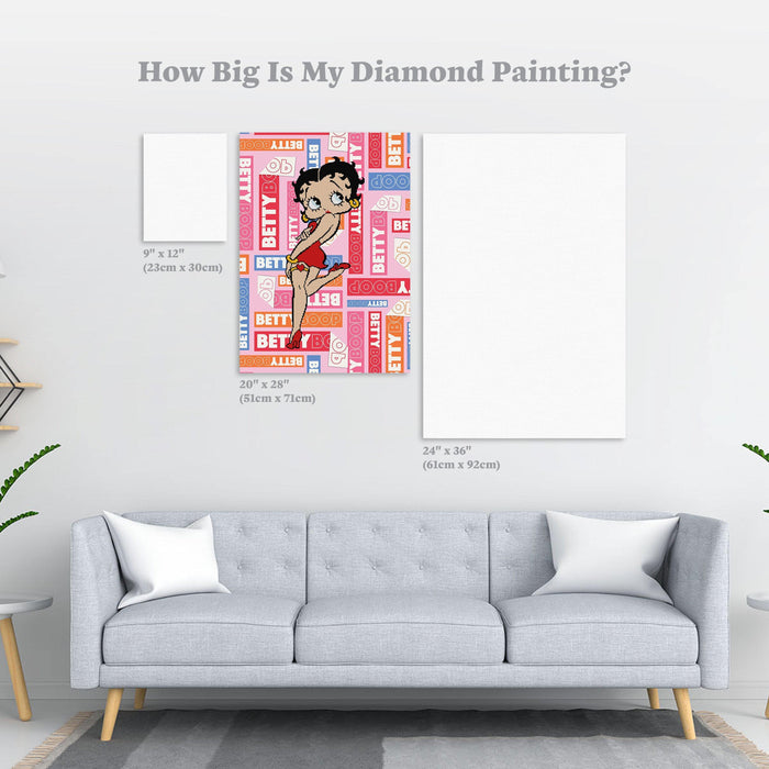 Diamond Painting Boop Oop a Doop 20" x 28″ (51cm x 71cm) / Square with 6 Colors including 1 AB / 9,030