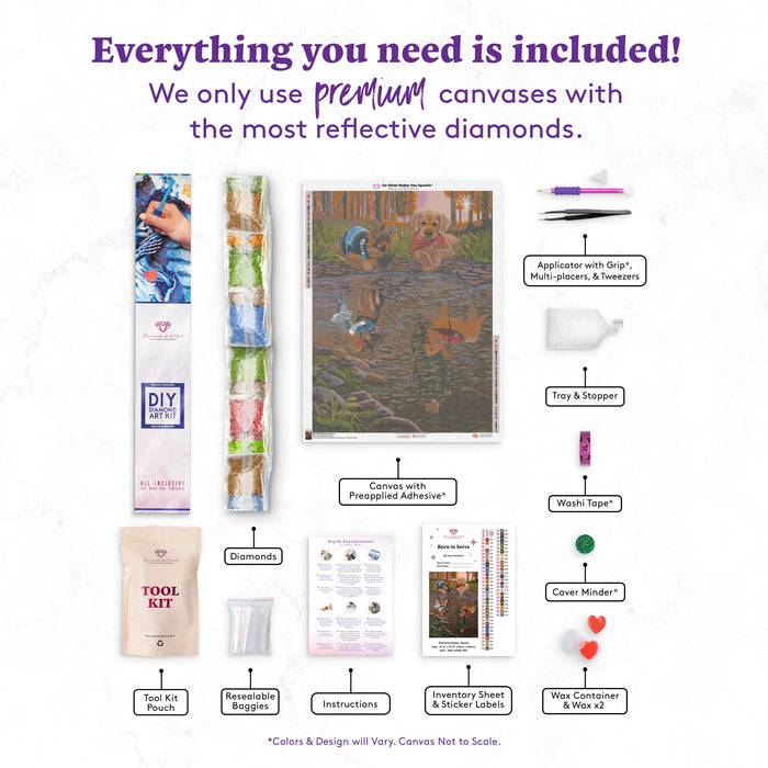 Diamond Painting Born to Serve 26.7" x 37" (70cm x 94cm) / Square with 57 Colors including 3 ABs and 1 Fairy Dust Diamonds / 105,937