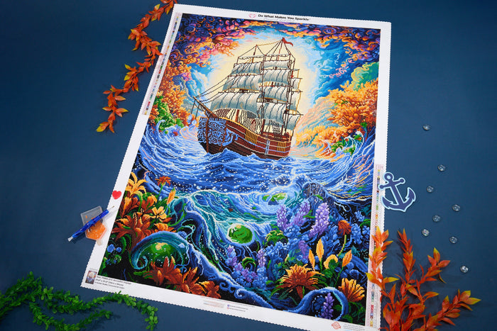 Diamond Painting Bountiful Voyage 27.6" x 37" (70cm x 94cm) / Square with 66 Colors including 2 ABs and 3 Fairy Dust Diamonds / 105,937